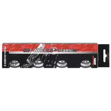 PU 64x24 82A juodi ratai ir ABEC-9 guoliai