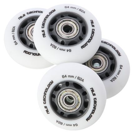 PU 64x24 82A balti ratai ir ABEC-9 guoliai