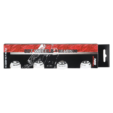 PU 64x24 82A balti ratai ir ABEC-9 guoliai