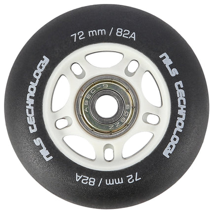PU 72x24 82A juodi riedlenčių ratukai ir ABEC-9 guoliai