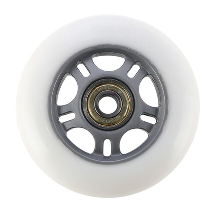 PU Wheels 80x24mm White (4) + ABEC-7 Bearings (8) Set
