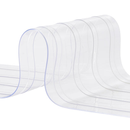 PVC Strip Curtain Roll, Clear Ribbed 164 Ft x 8 In