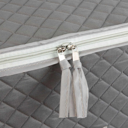 Padded Glass Storage Boxes with Dividers, Set of 2, Grey, 25.5 x 40.5 x 33 cm