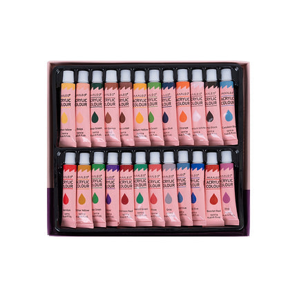 Painting Set with Easel, 24 Acrylic Paints, 3 Canvases