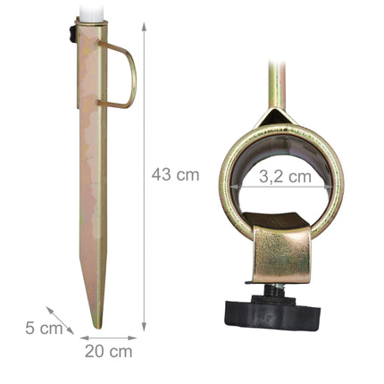Skėčio nuo saulės atramos, 2 vnt. rinkinys, tinka 32 mm stulpams