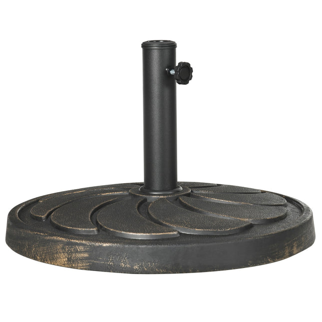 Skėtis nuo saulės, 18 kg, Ø38/48 mm skėčio stiebui, apvalus sodo skėčio stovas, derva, bronza