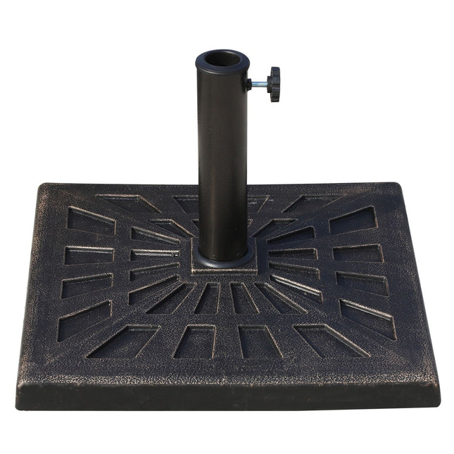Skėčio nuo saulės stovas, skėčio laikiklis, pagamintas iš sintetinės dervos, juodas, 15 kg, skirtas Ø38/48 mm, 47 x 47 x 32 cm