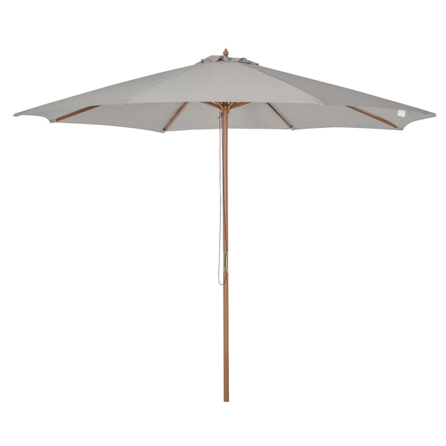 Skėtis nuo saulės, 300 cm, medinis skėtis, sodo skėtis, balkono skėtis, bambukas, pilkas