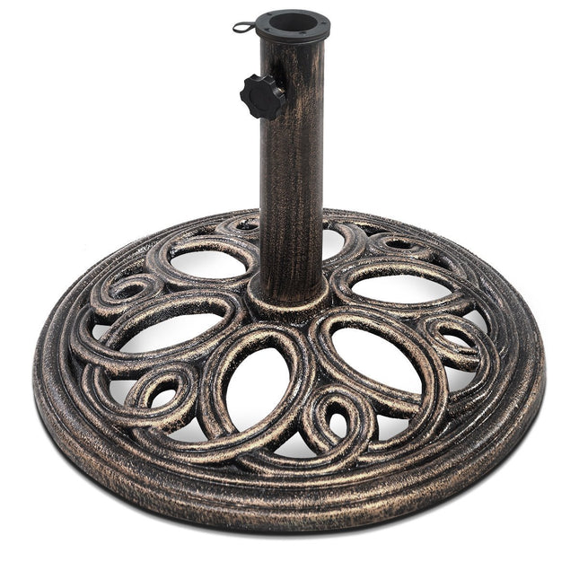 Skėčio nuo saulės stovas, stabilus skėčio stovas, pagamintas iš tvirto ketaus, skirtas 38-48 mm skersmens stulpams