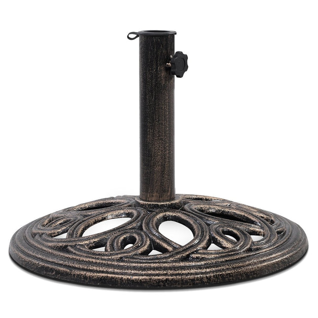 Skėčio nuo saulės stovas, stabilus skėčio stovas, pagamintas iš tvirto ketaus, skirtas 38-48 mm skersmens stulpams
