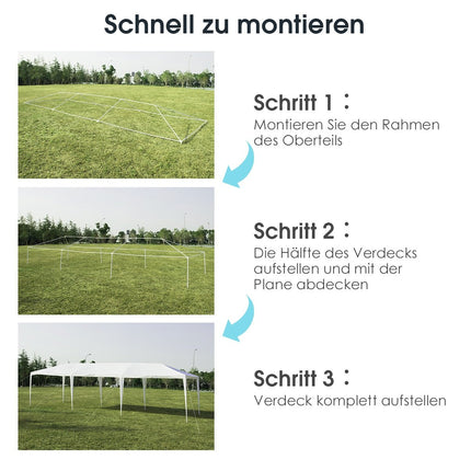 Renginių palapinė, 3 m x 9 m, vandeniui atspari lauko pavėsinė, balta