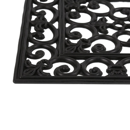 Patterned, rubber door mat