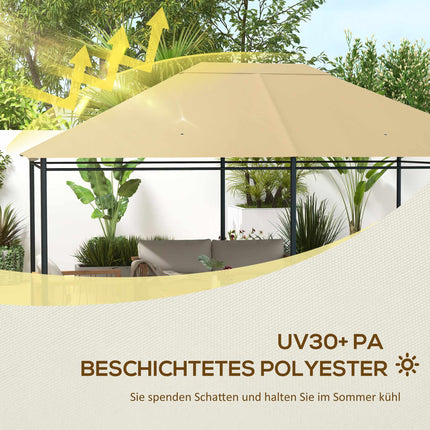 Paviljono pakaitinis stogelis, atsparus oro sąlygoms, 397x297 cm, chaki spalvos