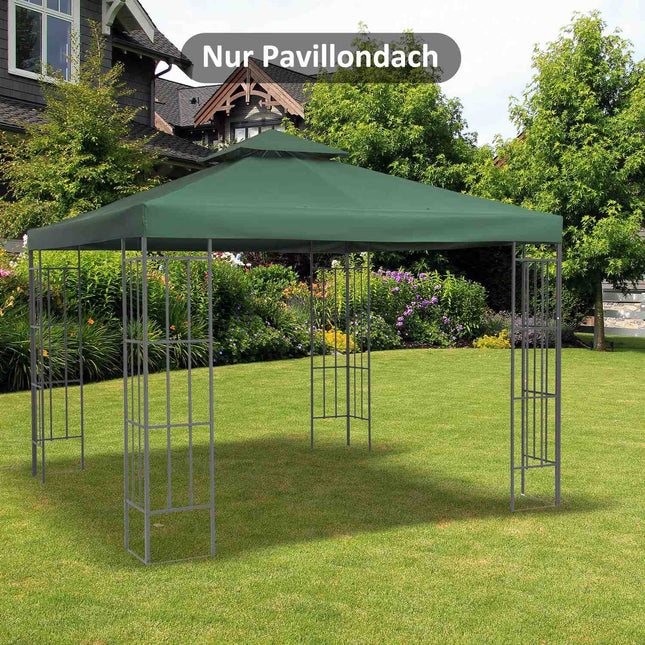 Paviljono stogo pakeitimas, poliesteris, 3x3m, medžio anglies pilkumo, atsparus vandeniui, metalui ir sodo pavėsinei
