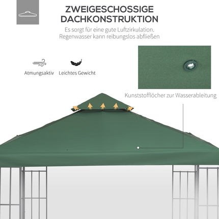 Paviljono stogo pakeitimas, poliesteris, 3x3m, medžio anglies pilkumo, atsparus vandeniui, metalui ir sodo pavėsinei