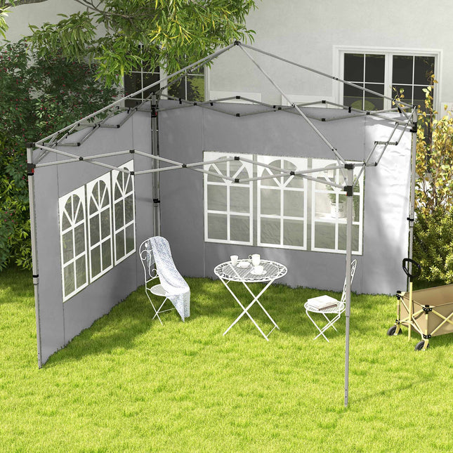 Paviljono šoninių sienų komplektas, 3x3/3x4m, atsparus vandeniui, šviesiai pilkas