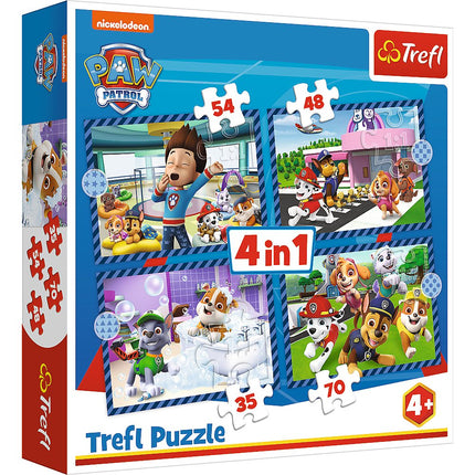 „Paw Patrol“ 4 viename dėlionių rinkinys vaikams