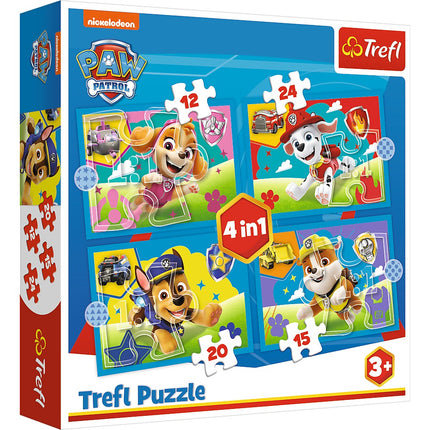 „Paw Patrol“ 4 viename dėlionių rinkinys vaikams