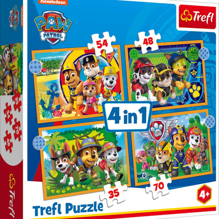 „Paw Patrol“ 4 viename dėlionių rinkinys vaikams
