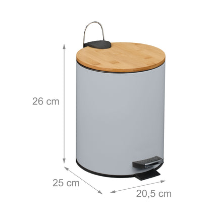Šiukšliadėžė su pedalu, 5 l, su švelniai užsidarančiu dangčiu ir įdėklais