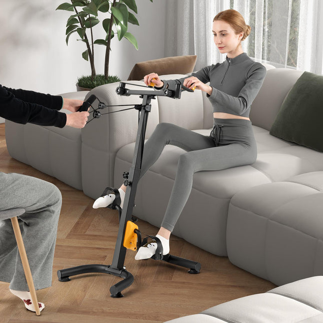 Pedalų treniruoklis su reguliuojama rankena, sulankstomas, 9 lygiai