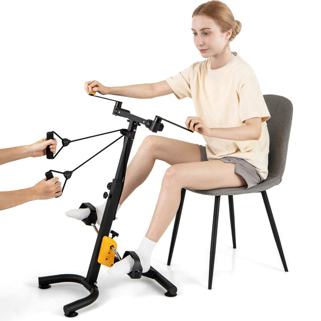 Pedalų treniruoklis su reguliuojama rankena, sulankstomas, 4 režimai