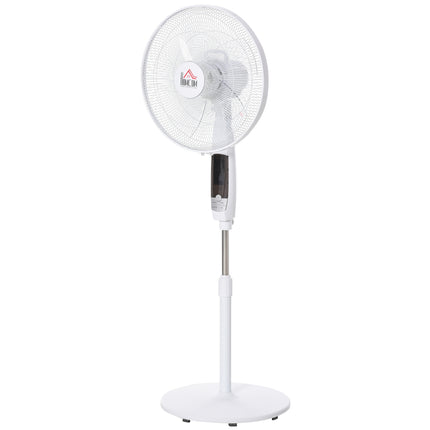 Stovėjimo ventiliatorius 138 cm, baltas, su laikmačiu, nuotolinio valdymo pultu, reguliuojamo aukščio, 3 greičiais, plienas