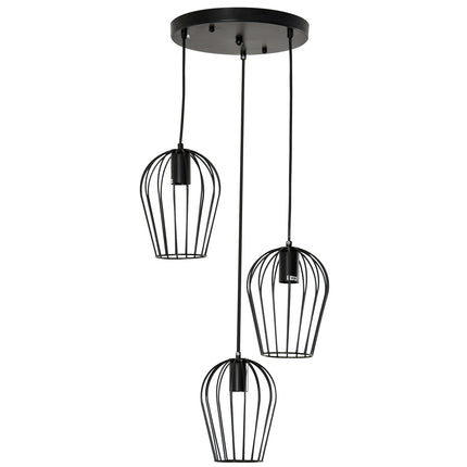 Pakabinamas šviestuvas su geometriniu raštu, modernus, metalinis, juodas, Ø38x145 cm