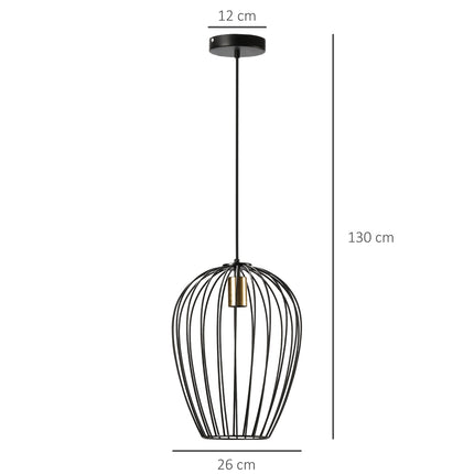 Pakabinamas šviestuvas, modernus pakabinamas šviestuvas biurui, svetainei, valgomajam, metalas, juodas, Ø26 x 130 cm