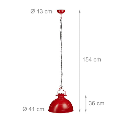 Pendant lamp industrial style red