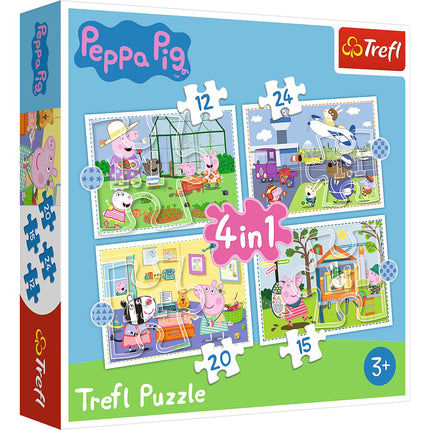 Peppa Pig 4 viename dėlionių rinkinys vaikams