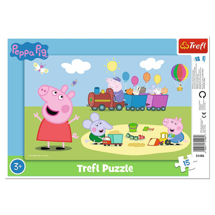 Peppa Pig dėlionė, 15 detalių, įrėminta lengvam eksponavimui