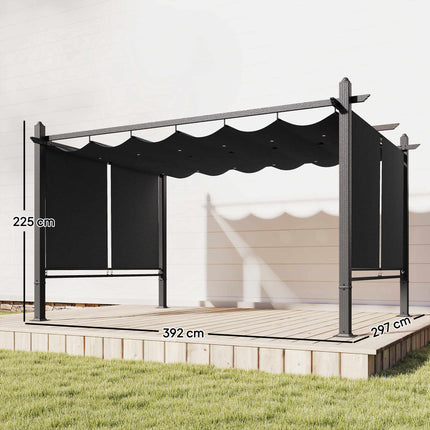 Pergola 3x4m su ištraukiamu stogu ir UV50+ aliuminio rėmu
