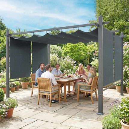 Pergola 3x4m su ištraukiamu stogu ir UV50+ aliuminio rėmu
