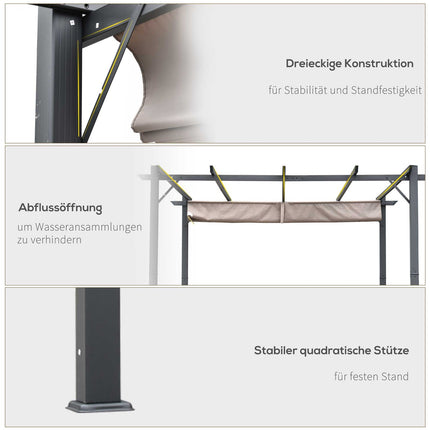 Pergola Pavilion patio roof, sliding roof, aluminium