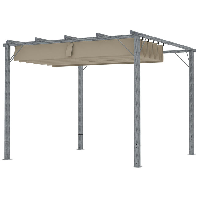 Pergola, maždaug 3x3 m sodo paviljonas su magnetiniu kilimėliu, terasos stogas pagamintas iš aliuminio, sodo paviljonas su reguliuojamu stogu, laisvai stovintis, apsauga nuo UV spindulių 30+, terasai ir sodui, pilkas