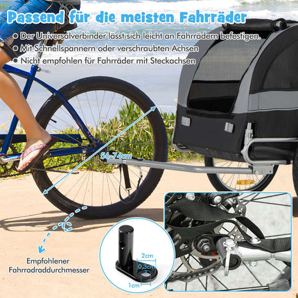 Dviračio priekaba augintiniams, sulankstoma, 40 kg talpa, pilka