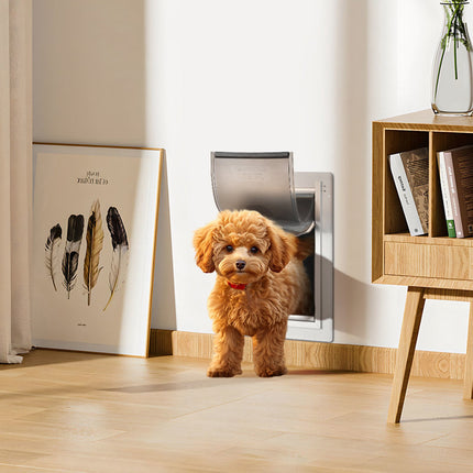 Pet Door 14.25 x 21.1 in, Metal Frame, Lock, 3-Flap System