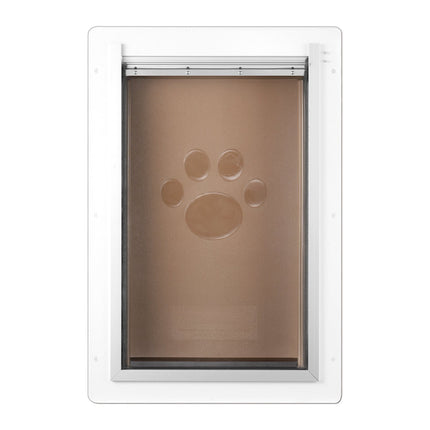 Pet Door 14.25 x 21.1 in, Metal Frame, Lock, 3-Flap System