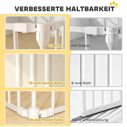 Gyvūnų varteliai, 6 panelių sulankstomas barjeras su durelėmis, balti