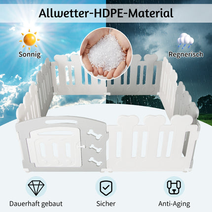 Gyvūnų žaidimų aptvaras, 8 panelių, HDPE, skirtas naudoti viduje/lauke, 35 cm aukščio