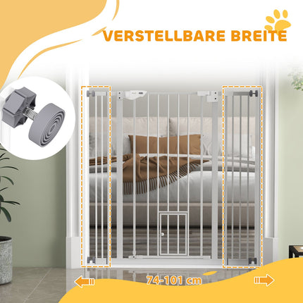 Apsauginiai varteliai augintiniams, be gręžimo, automatinis užsidarymas, reguliuojami nuo 74 iki 101 cm