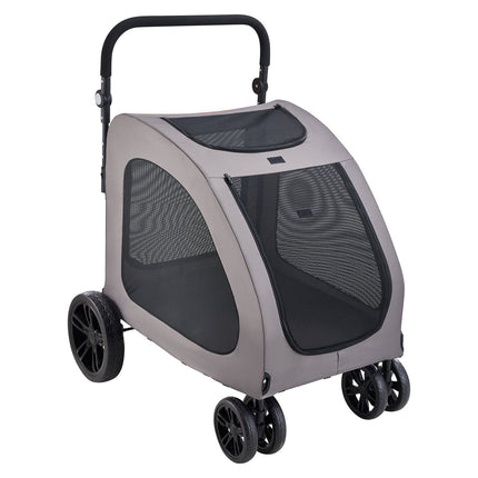 Pet Stroller, 4-Wheel With Brakes, 160 lb Capacity