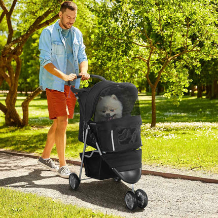 Vežimėlis mažiems šunims, sulankstomas, iki 10 kg