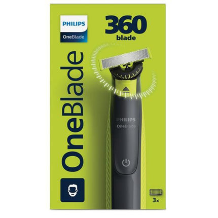 Philips OneBlade 360 hibridinis veido kirptuvas ir skustuvas, 3 barzdos šukos