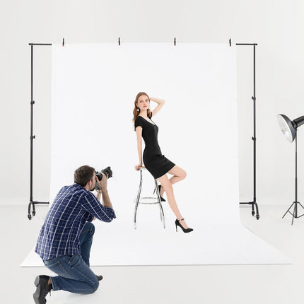 Photo Backdrop Stand 7x10 Ft, Adjustable With Casters