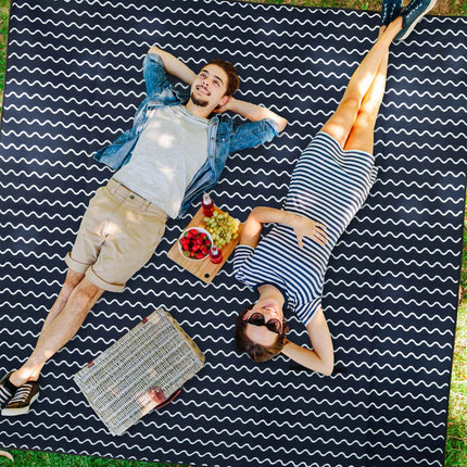 Pikniko pledas 200 x 200 cm, banguotas raštas