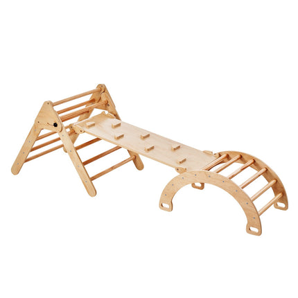 Pikler Triangle Set 5-in-1, Ramp and Arch, Wood