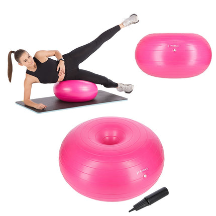 Rožinis gimnastikos spurgos kamuolys - patvarus, 65 cm