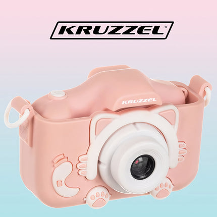 Rožinis Kruzzel AC22296 skaitmeninis fotoaparatas